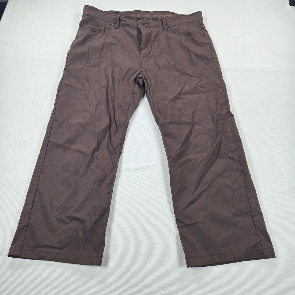 prAna Stretch Zion Classic Slim Straight Leg Brown UPF 50+ Pants Men's‎ Size 38